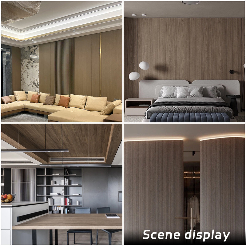 Il legno solido del grano di legno di larghezza della decorazione interna 1.22m impiallaccia il pannello di parete del PVC