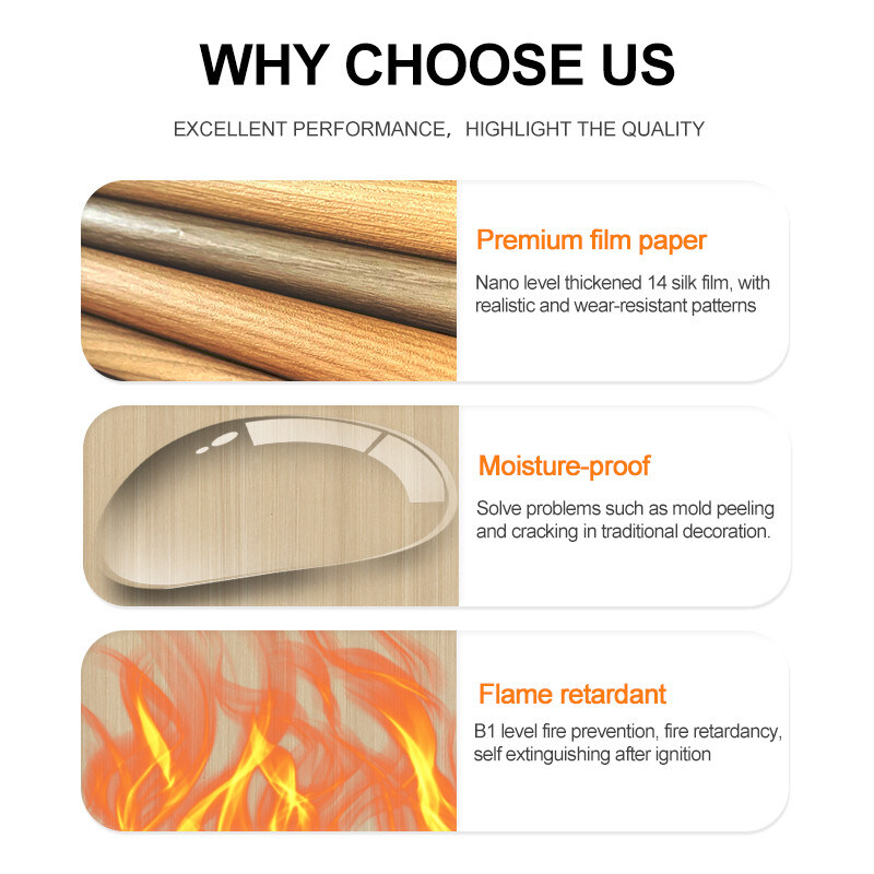 Pannello da parete in PVC a grano di legno 5 mm Flessibile in bambù carbone decorativo