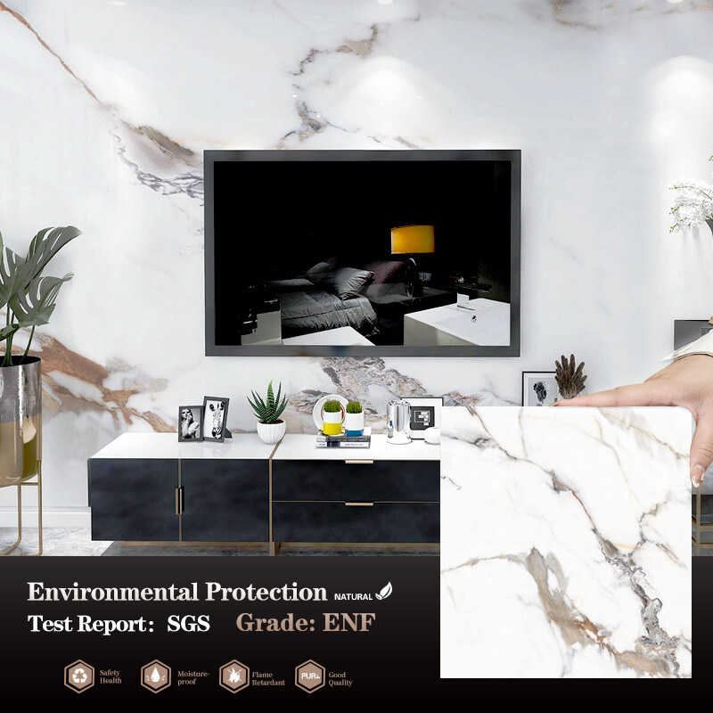 Panelli di marmo di bambù di legno di carbone di legno di veneer Panelli di marmo per pareti decorative interne