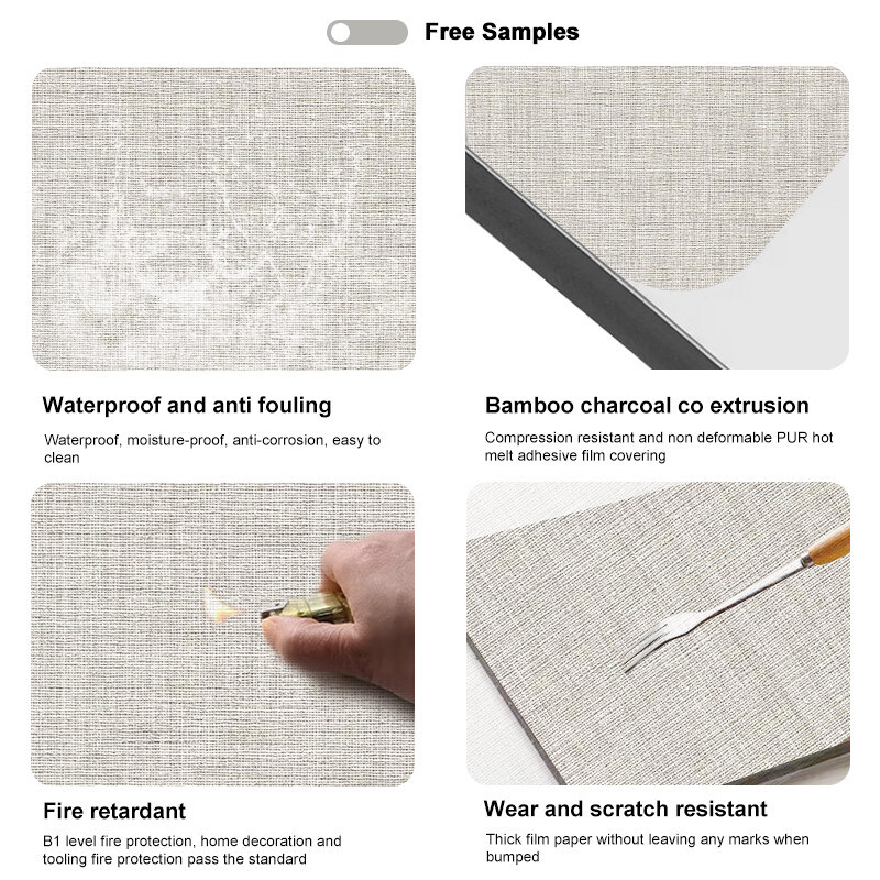 5 / 8 mm tessuto pannelli decorativi di bambù carbone di legno veneer board