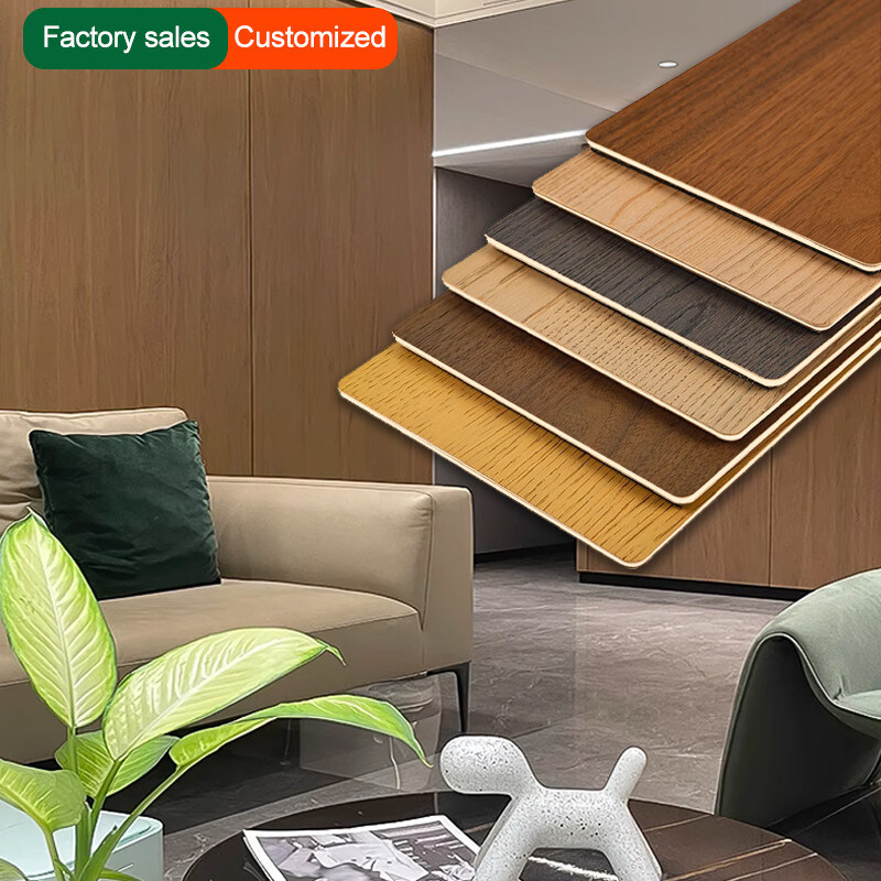 5 mm Pannello da parete PVC a grano di legno Flessibile Pannello da parete decorativo in bambù carbone