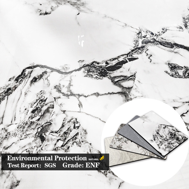 Decorazione d'interni Pannelli murari in marmo Co-estruso Bambù Carbone di legno Finitura