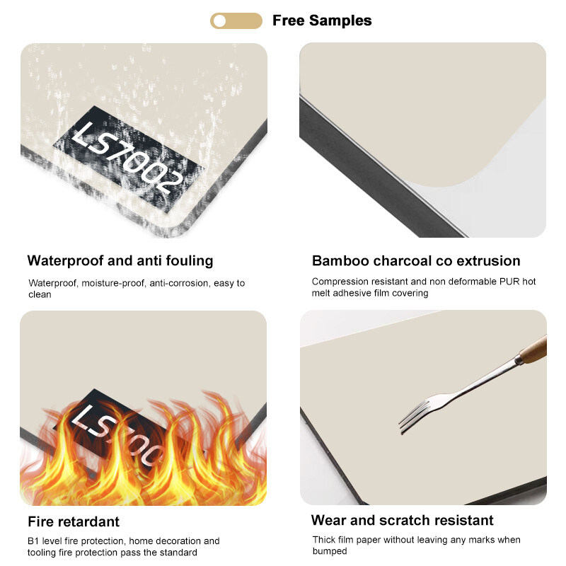 Moderno pannello di lamiera di marmo ad alto lucido Decorazione murale di lusso Tavola di cristallo di bambù