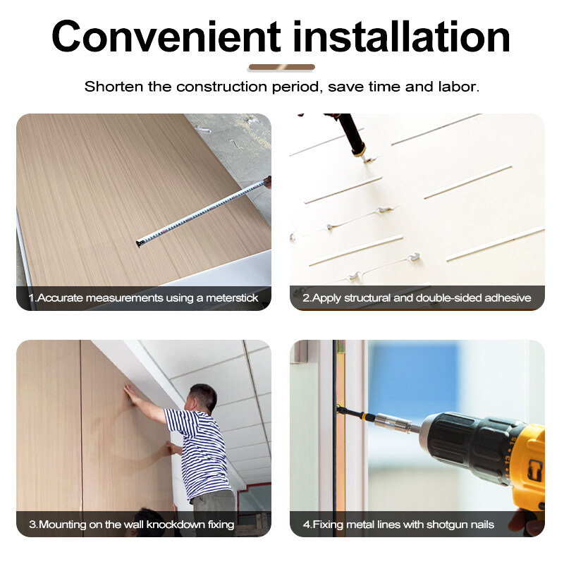 Panelli di marmo di bambù di legno di carbone di legno di veneer Panelli di marmo per pareti decorative interne