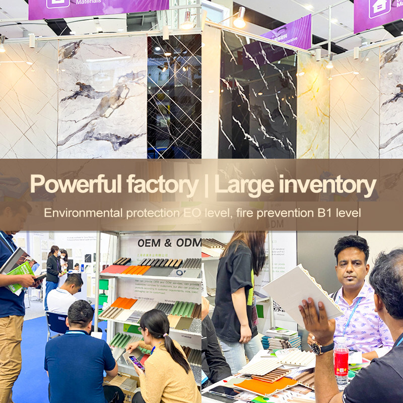 Panelli di marmo di bambù di legno di carbone di legno di veneer Panelli di marmo per pareti decorative interne