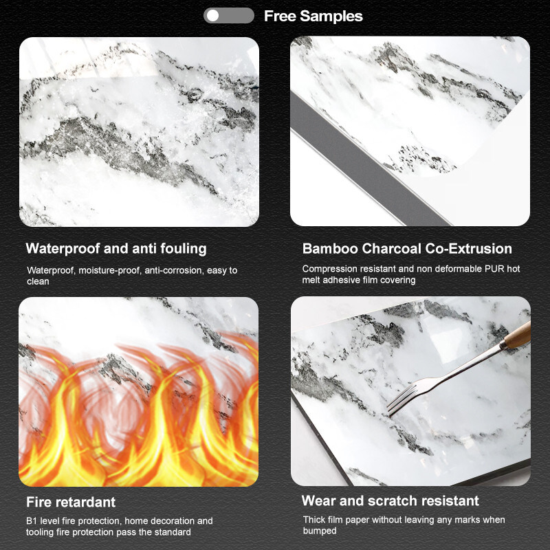 Salotto impermeabile e ignifugio PVC pannello murario in bambù carbone con materiale ecologico