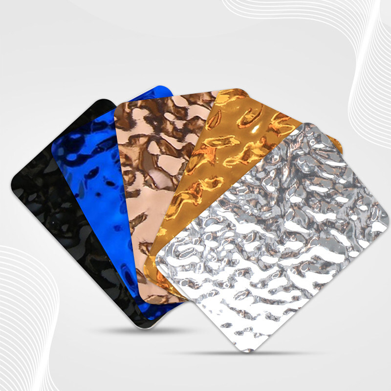 Lussureggiante 3d Acqua Ripple Carbone di legno Tavola di fabbrica Fornitura di Carbonio Piastra cristallina Pannello da parete