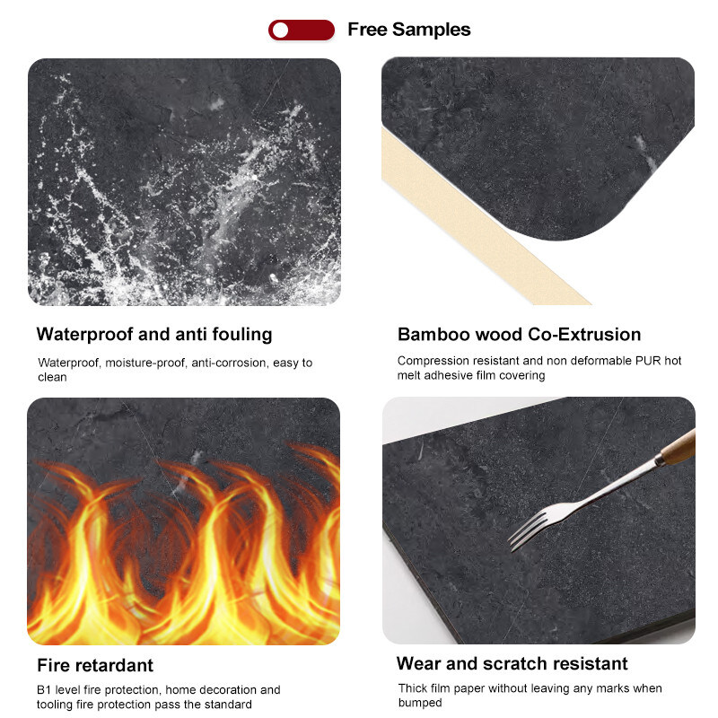 Livello B di incendio tabellone da parete in bambù carbone per decorazioni moderne di lusso