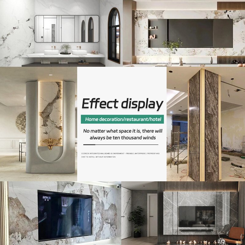 Pannelli di legno di marmo impermeabili ed a prova d'umidità della decorazione TV della parete domestica del fondo dell'impiallacciatura di parete