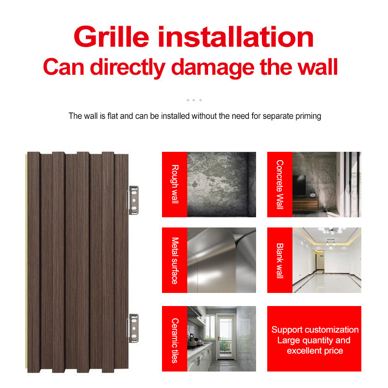 Interni decorativi pannelli da parete in WPC pannello da griglia in legno massello 3D