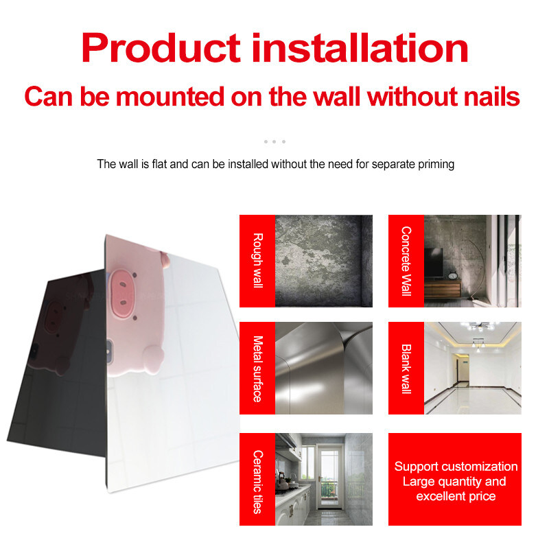 Interni decorativi 5mm Specchio Legno pannelli da parete PVC pannello da parete