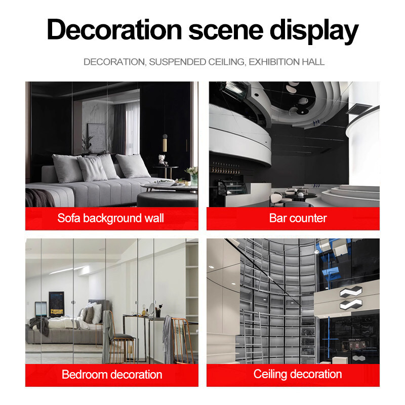 Interni decorativi 5mm Specchio Legno pannelli da parete PVC pannello da parete