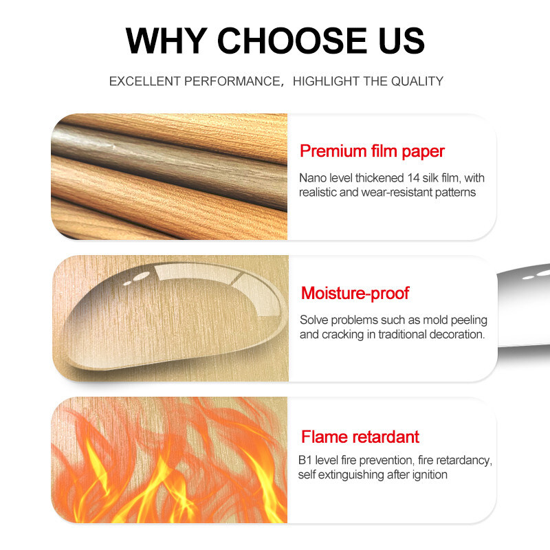 PVC Decorazione Bambù Carbone di legno Tavola da parete metallica di alta densità Pannelli da parete interni