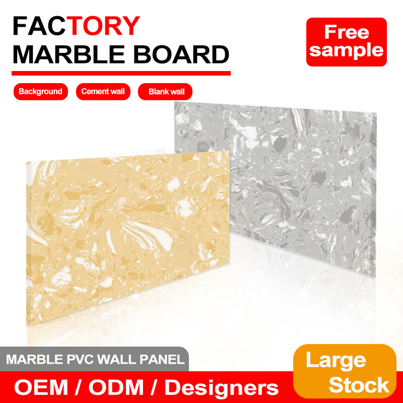 Moderno Attraente 5MM Alto Gloss Parete pannello di marmo per interni PVC lamiera di marmo