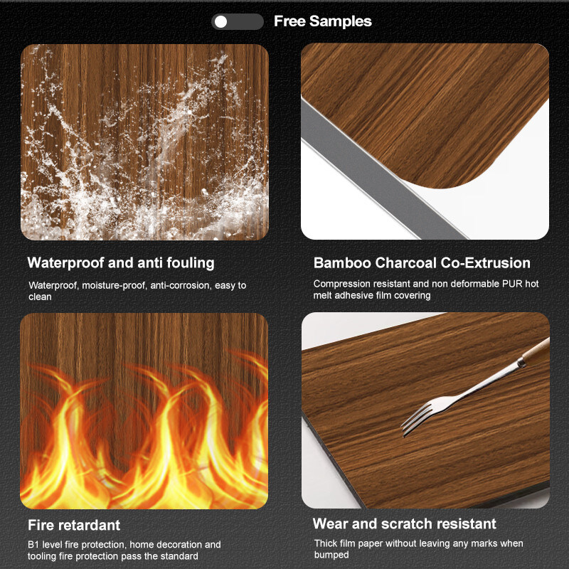 1.22m di larghezza pannello di legno moderno pannello di bambù carbone marmoreo per l'industria alberghiera