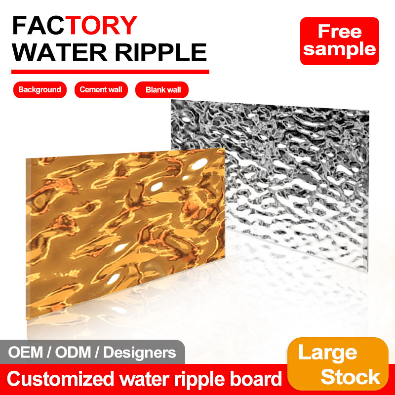 Lussureggiante impermeabile 3d Water Ripple Wall Board PVC Interni a parete per hotel