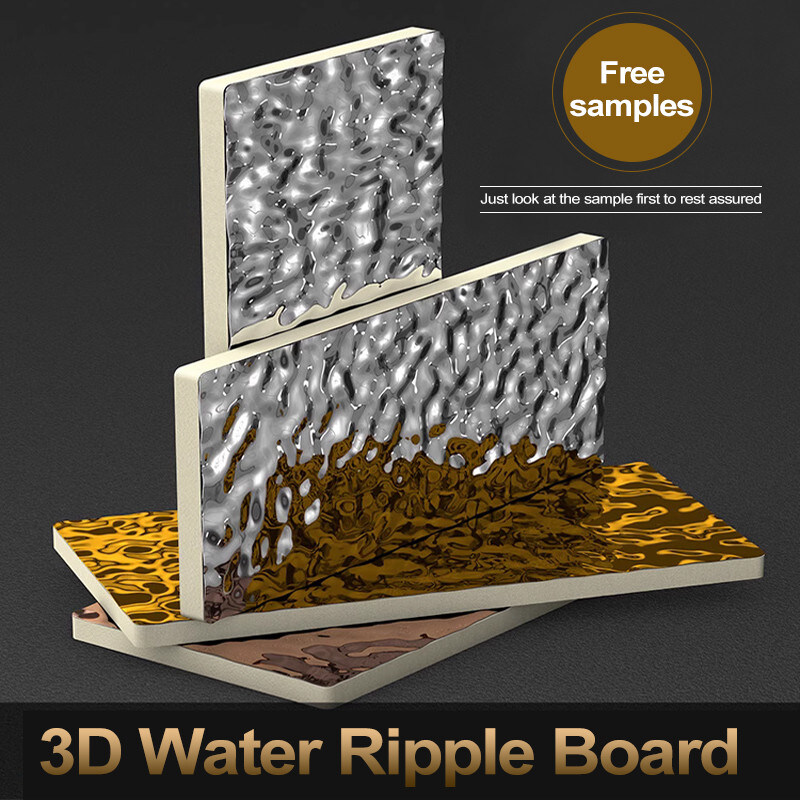 Lussureggiante impermeabile 3d Water Ripple Wall Board PVC Interni a parete per hotel