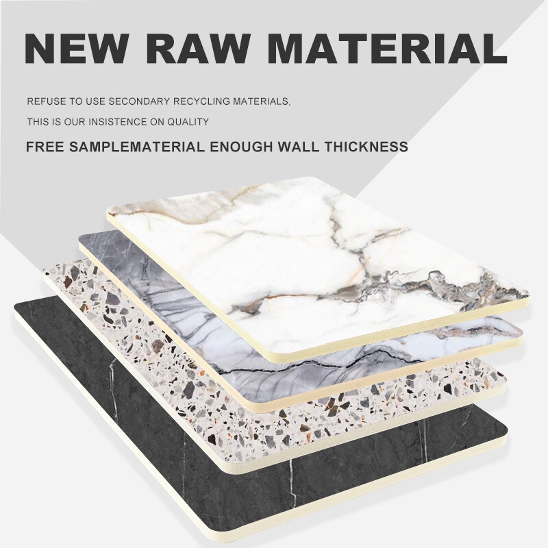 Fogli di marmo PET a prova di umidità Bambù Carbone di legno Veneer PVC Parete decorativo