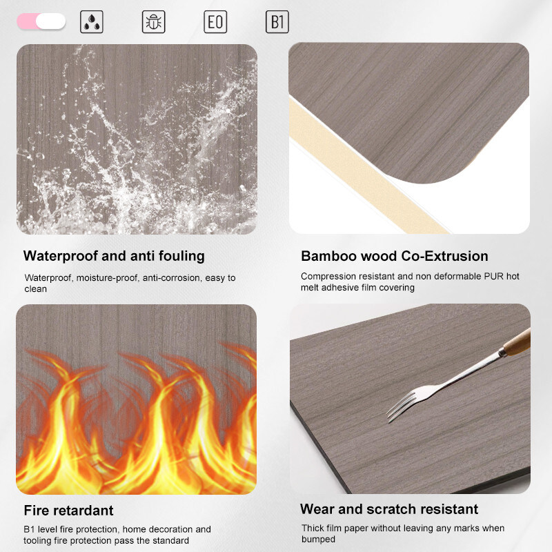 PUR Colla di bambù pannello murario di carbone in PVC di alta qualità pannelli murali Decorazione interna