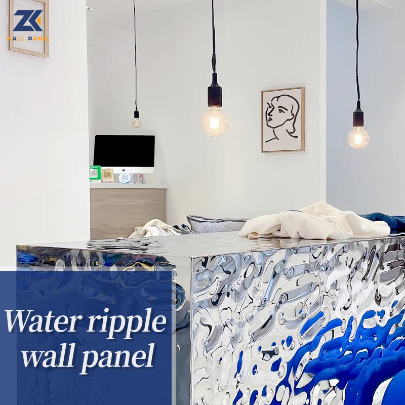 Pannelli di parete di bambù di plastica di legno a prova di fuoco decorativi del carbone dell'ondulazione 3D dell'acqua