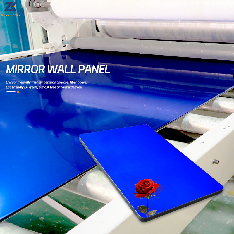 Pannello di parete di bambù dell'ANIMALE DOMESTICO del carbone dello specchio di KTV di legno del bordo di lusso leggero moderno dell'impiallacciatura