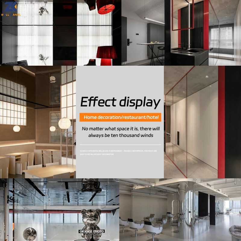 Pannello di parete di bambù dell'ANIMALE DOMESTICO del carbone dello specchio di KTV di legno del bordo di lusso leggero moderno dell'impiallacciatura