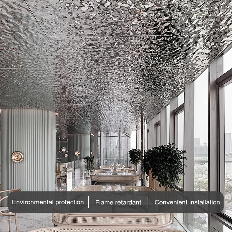 Pannelli murari decorativi impermeabili Modello onde d'acqua Bambù Carbone di legno Pannelli di rivestimento