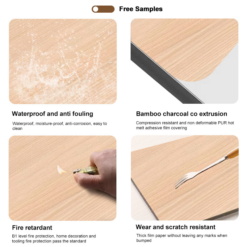 Interni decorativi Pannelli di cristallo di bambù Legno Granello di bambù Carbone di legno Pannelli di rivestimento