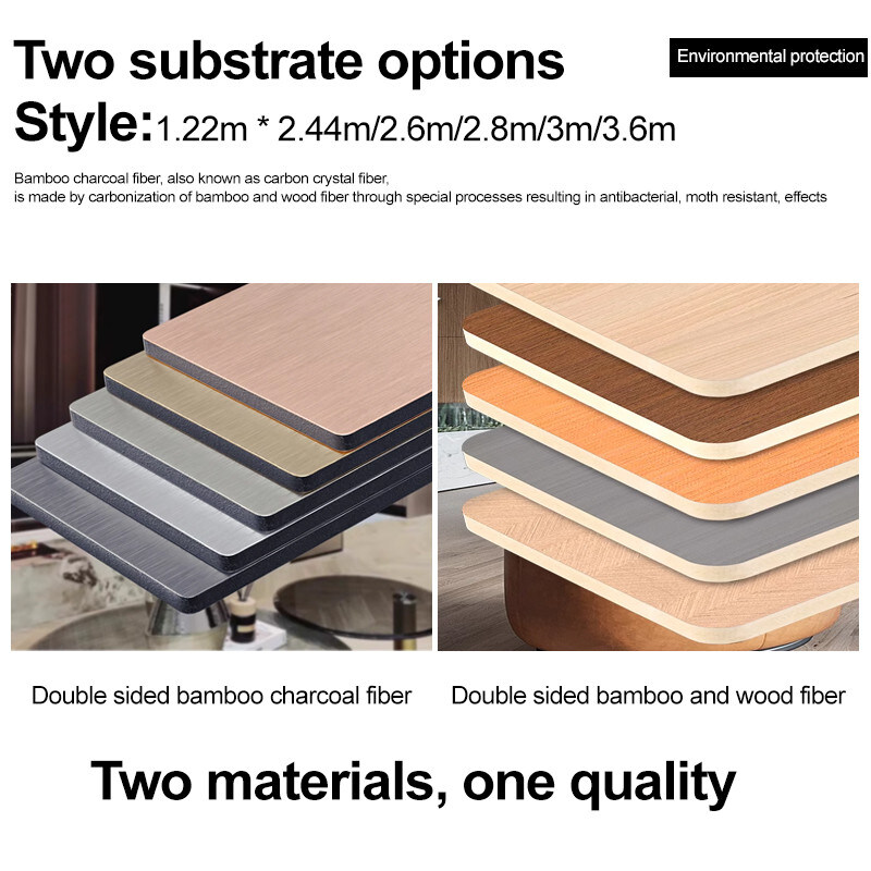 Interni decorativi Pannelli di cristallo di bambù Legno Granello di bambù Carbone di legno Pannelli di rivestimento