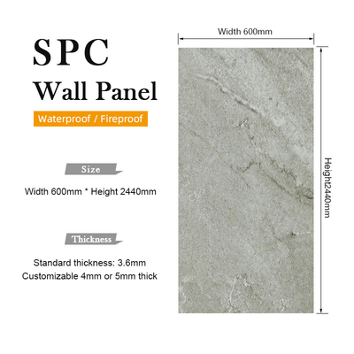 B1 Pietra ignifondabile di plastica composita SPC pannello murario per bagno