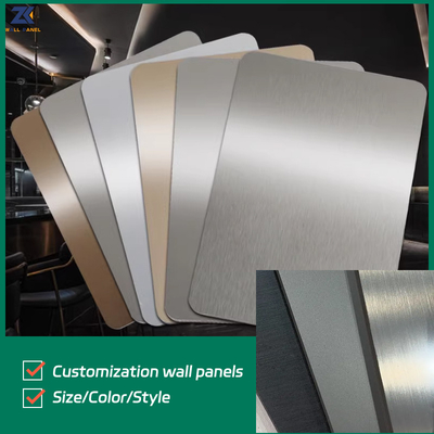 Il legno di metallo impiallaccia i pannelli di parete decorativi ignifugi impermeabili solidi del PVC