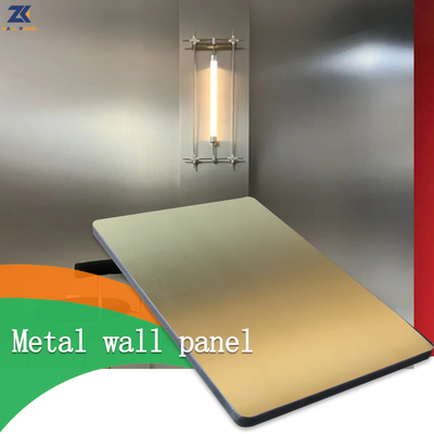 Il legno di metallo impiallaccia i pannelli di parete decorativi ignifugi impermeabili solidi del PVC