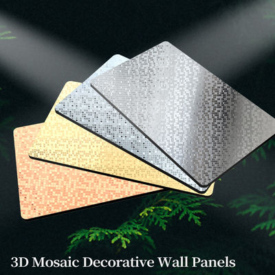 Nuovo prodotto di alta qualità pannello di rivestimento in legno coestruso con mosaico in metallo dorato in bambù in carbone