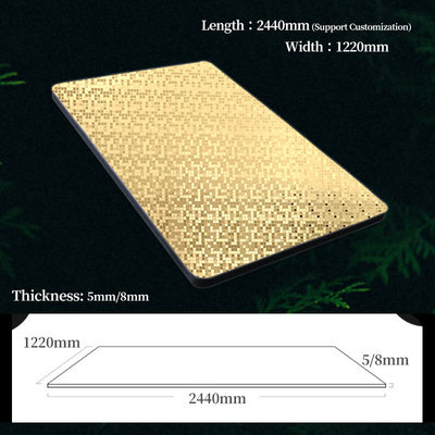 Nuovo prodotto di alta qualità pannello di rivestimento in legno coestruso con mosaico in metallo dorato in bambù in carbone