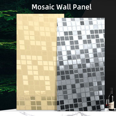 Nuovo prodotto di alta qualità pannello di rivestimento in legno coestruso con mosaico in metallo dorato in bambù in carbone