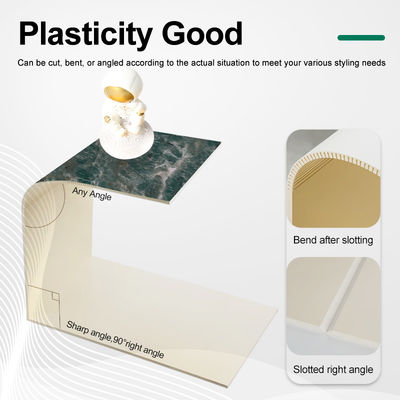 Carta di marmo personalizzata Bambù Carbone di legno Veneer per la decorazione degli interni Tavola PVC impermeabile