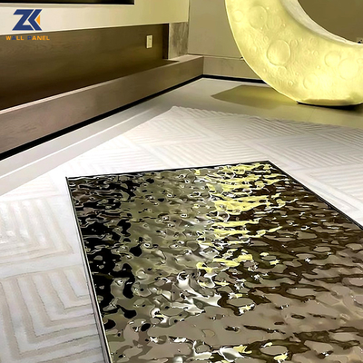 Pannelli di parete di bambù della fibra di strato del laminato del PVC dell'ondulazione dell'acqua