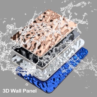 Moderno stile di lusso leggero 3D Carbone di legno Tavolo Acqua Ripple Bambù Carbone di legno Veneer