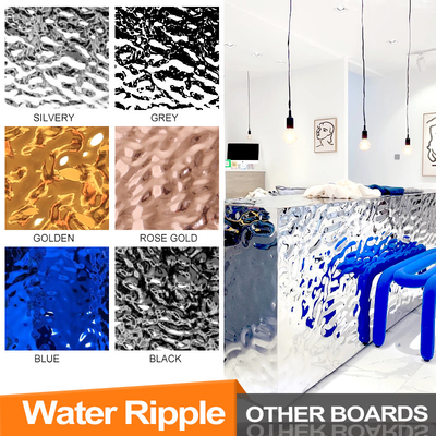 PVC PET pannello a ondulazione d'acqua Bambù Fibra di carbone 3D Pannello di rivestimento a parete in legno