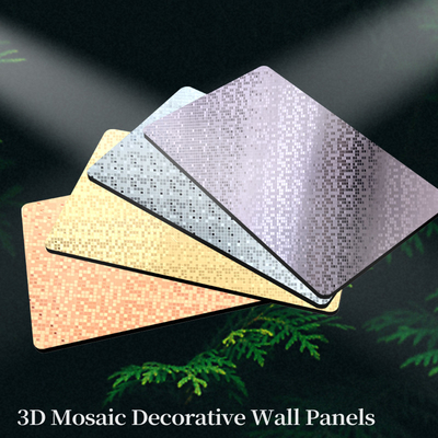Decorazione muraria in mosaico PET Pannello murario in bambù Fibra di carbone di legno