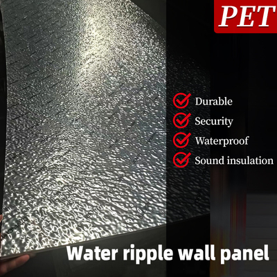Il legno dell'ondulazione dell'acqua dell'ANIMALE DOMESTICO 3D impiallaccia il pannello di parete di legno del carbone di bambù ad alta densità di 8mm